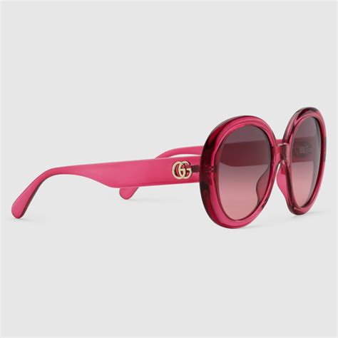 occhiali da sole rotondi donna gucci|Occhiali da sole rotondi in iniezione rosa .